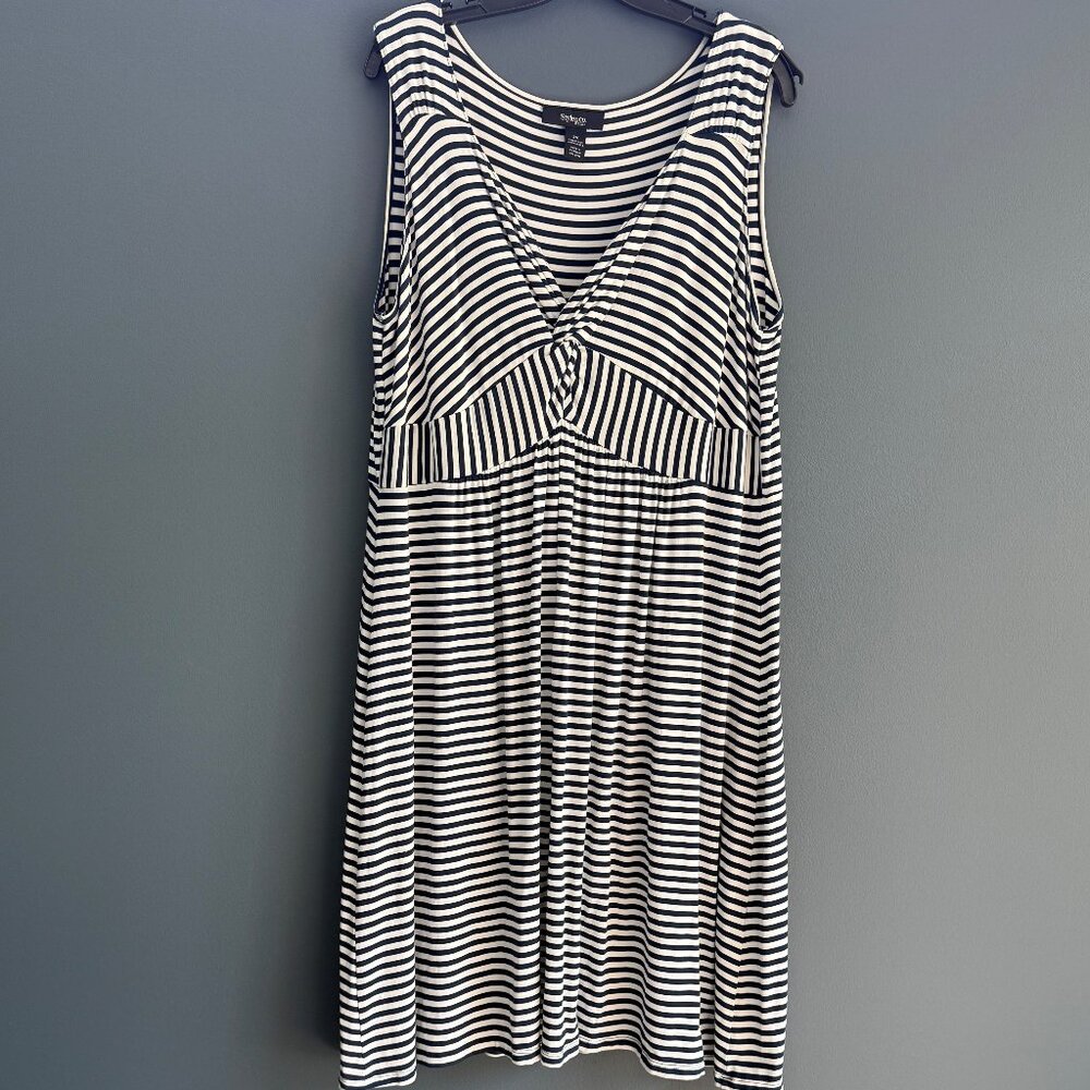 Style & Co Plus Size 2x Blue & White Stripped Summer Dress